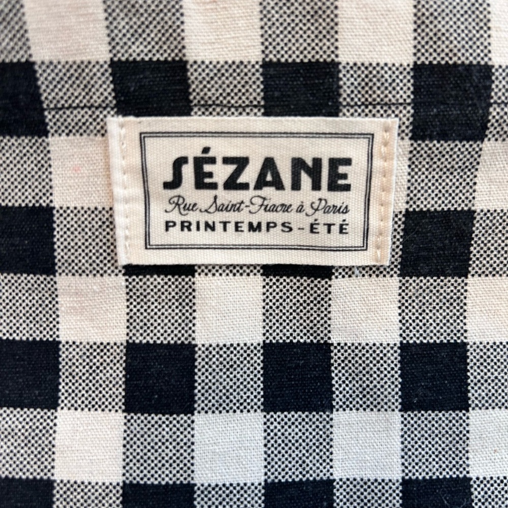 Sézane Checkered Tote Bag - Picture 2 of 9